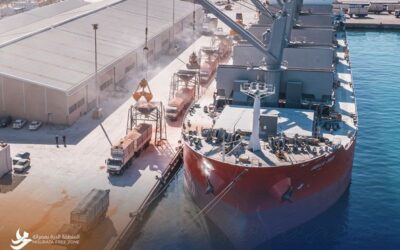 زمن قياسي في مناولة تفريغ الحبوب